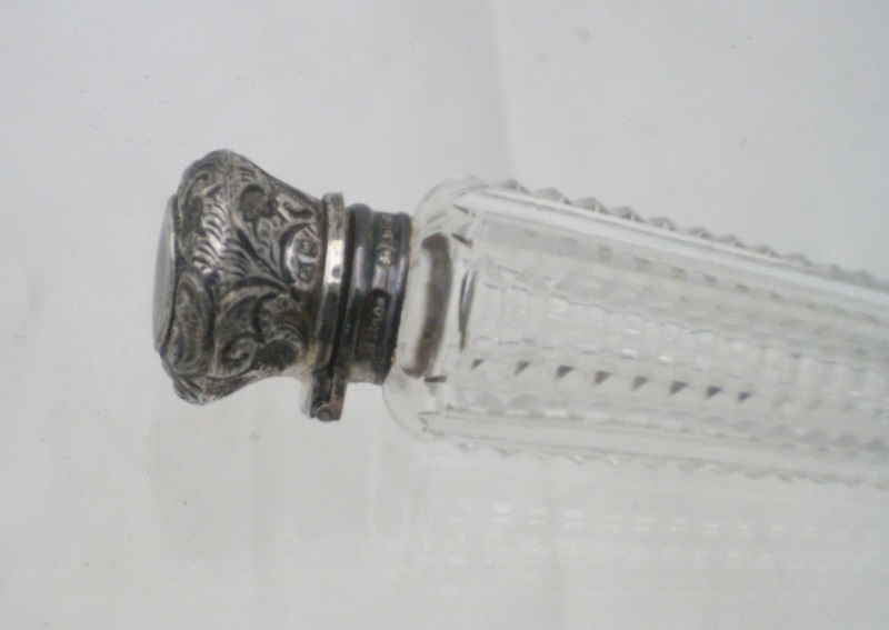Georgian Silver Top Perfume Bottle Top