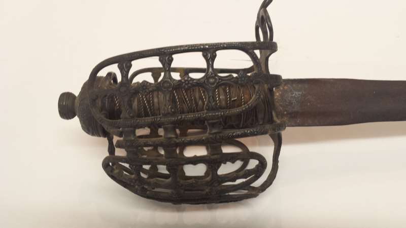 18th Century Silver Handled Basket Sword