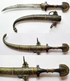 A Moroccan Berber Jambiya Dagger early 19th century with a curved blade