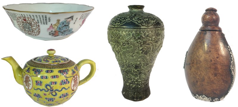 oriental collage of antiques