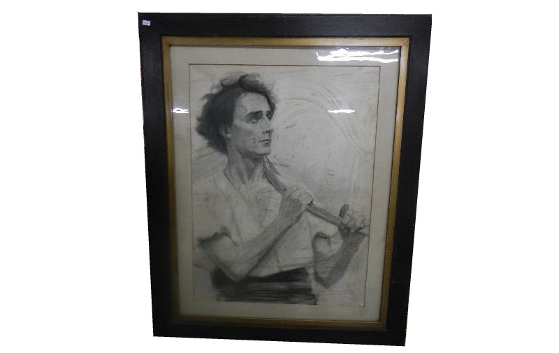 mixed media farm labourer l