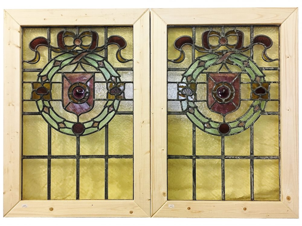 Architectural Salvage A pair of Victorian stained glass windows