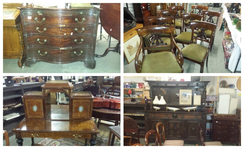 antique furniture collage