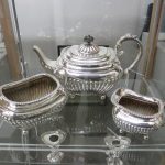 A 3 piece silver tea set