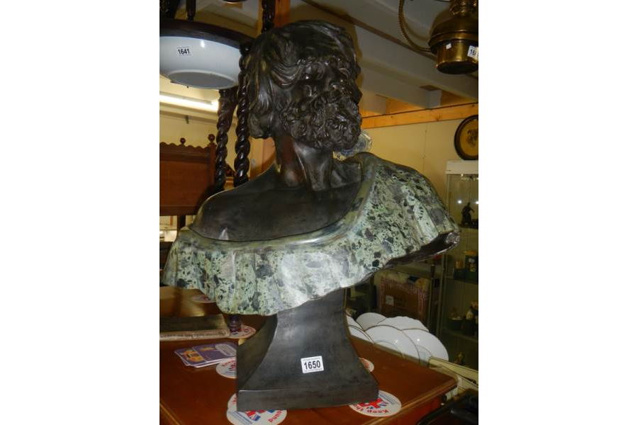 late 19th century bronze bust