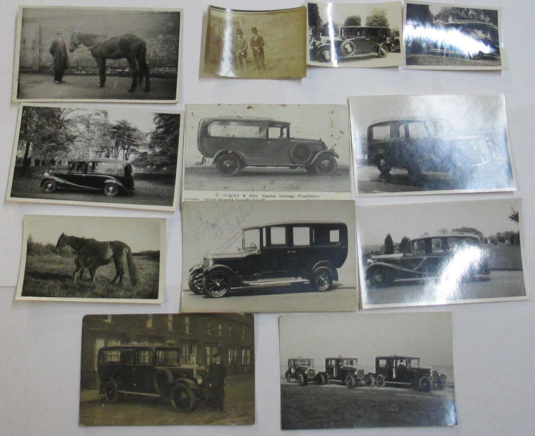 funeral car postcards and ephemera