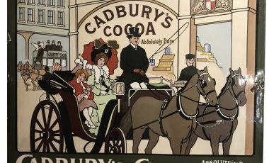 An original large Cadburys Cocoa Clock Do Your Shopping Early enamel sign Sold for £5,800