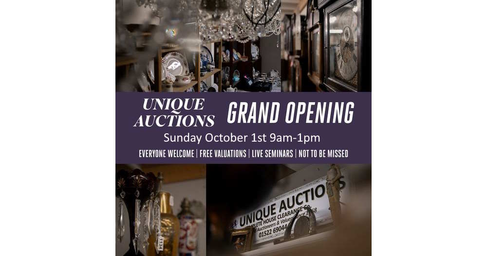 Unique Auctions Grand Opening Image revised banner