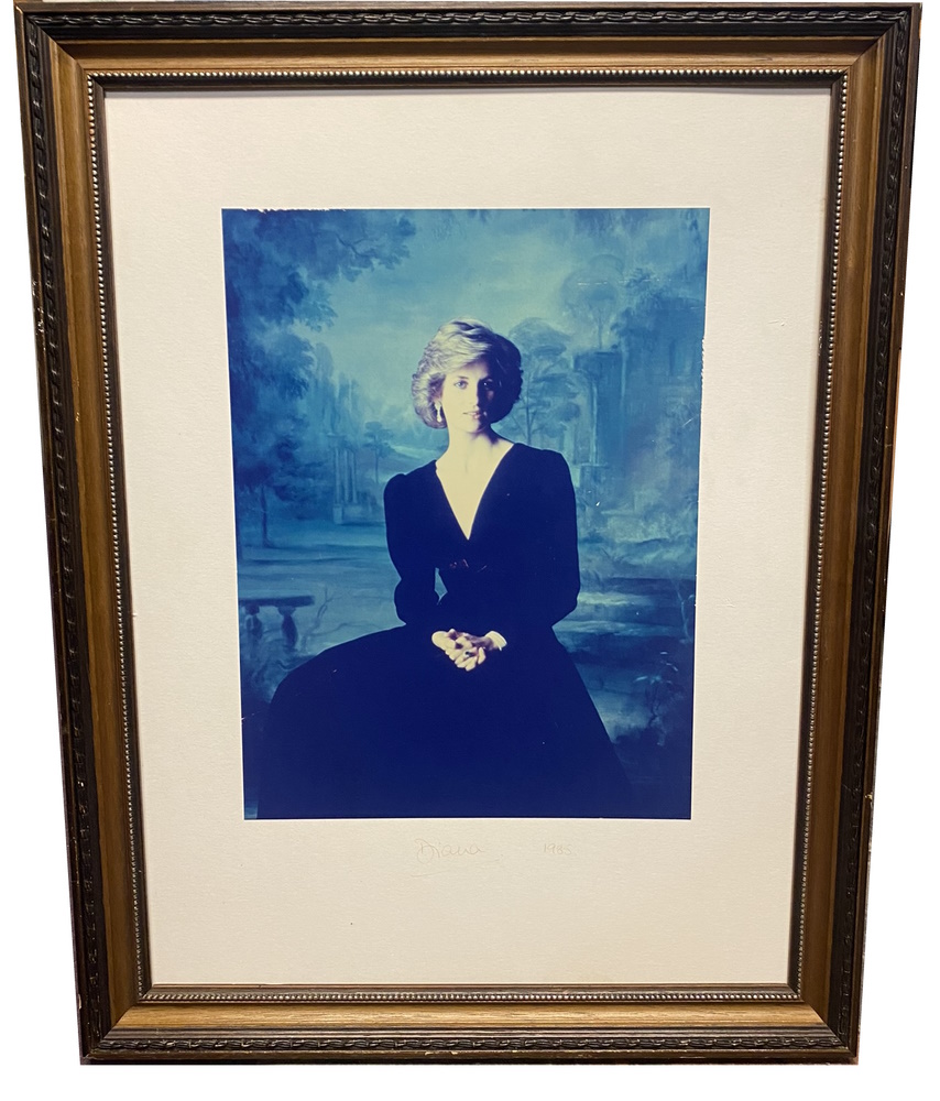 A signed photograph of Princess Diana following her memorable visit in 1985